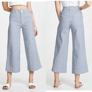 Madewell Emmet Wide-Leg Crop Herringbone Railroad Stripe women Size 24